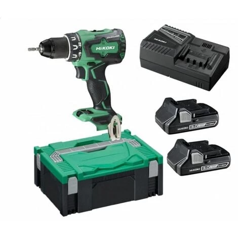 HiKOKI DS18DBSLWNZ - Set Perceuse Li-Ion 18V (2x Batterie 3,0Ah) Dans HSC - Moteur Brushless - 70Nm 1 HiKOKI DS18DBSLWNZ - Set Perceuse Li-Ion 18V (2x Batterie 3,0Ah) Dans HSC - Moteur Brushless - 70Nm
