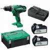 HiKOKI DS18DJLWQZ - Set Perceuse Visseuse Li-Ion 18V (2x Batterie 3,0Ah) Dans HSC - 53 Nm