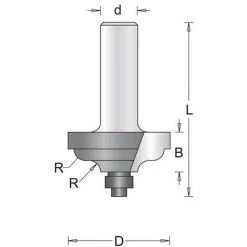 HIKOKI 754114 - Coupe Pour Arbre Profilé 8mm Diam 34.9mm Prof 13.5mmlong 52 Mm De Rayon 4.8mm -HM