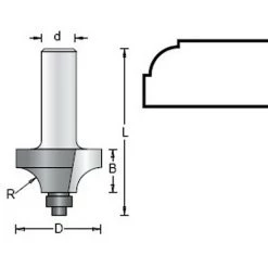 HIKOKI 754022 - Tige De Frai E HM 6 Mm Diam 25.4mm Prof 12.7mmlong 49 Mm De Rayon 6.3mm