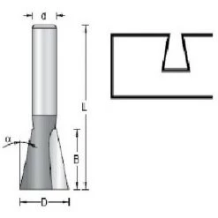 HIKOKI 754020 - Coupeur -HM Pour Arbre De Queue De Milan 6 Mm Diam 12.7mm Prof 12.7mmlong 45 Mm 14 Degré