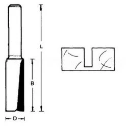 HIKOKI 754001 - Frai E -HM Pour Rainurage D'arbre 6 Mm Diam 3 Mm Prof 11 Mmlong 51 Mm