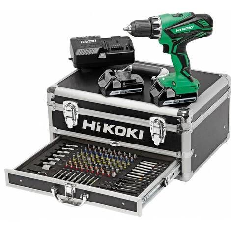 Perceuse Visseuse 18V 2,5Ah + 100 Accessoires - HIKOKI 1 Perceuse Visseuse 18V 2,5Ah + 100 Accessoires - HIKOKI